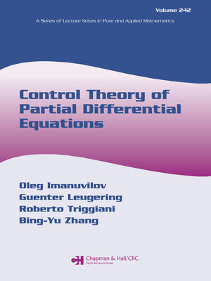 cover image of Control Theory of Partial Differential Equations